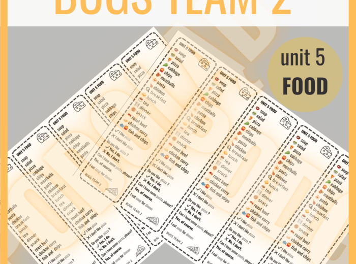 Bugs Team 2 unit 5 FOOD - zakładki do książki