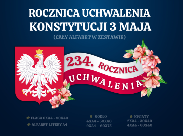 3 MAJA, ŚWIĘTO KONSTYTUCJI 3 MAJA, DEKORACJA XXL, UCHWALENIE KONSTYTUCJI