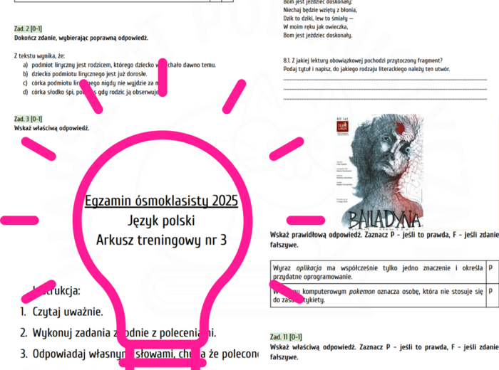 Egzamin ósmoklasisty 2025: język polski – przykładowy arkusz nr 3