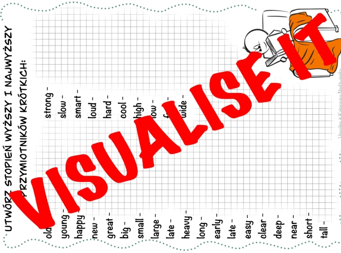 ADJECTIVES STOPNIOWANIE PRZYMIOTNIKÓW sketchnotki + karty pracy