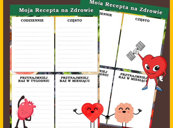 Twoja recepta na zdrowie gazetka +karta pracy