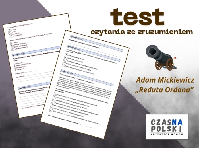 "Reduta Ordona" – test czytania ze zrozumieniem