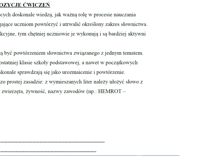 Słownictwo (zwierzęta, ubrania, zawody)