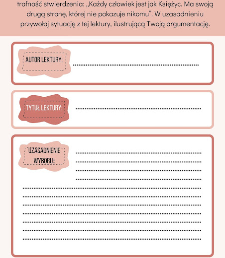 Ćwiczymy argumentowanie i utrwalamy treść lektur- karty z zadaniami na klasowym kursie redagowania wypowiedzi argumentacyjnej. Level 2