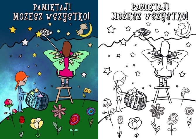 Plakat/kolorowanka dla uczniów - motywująca - Możesz wszystko