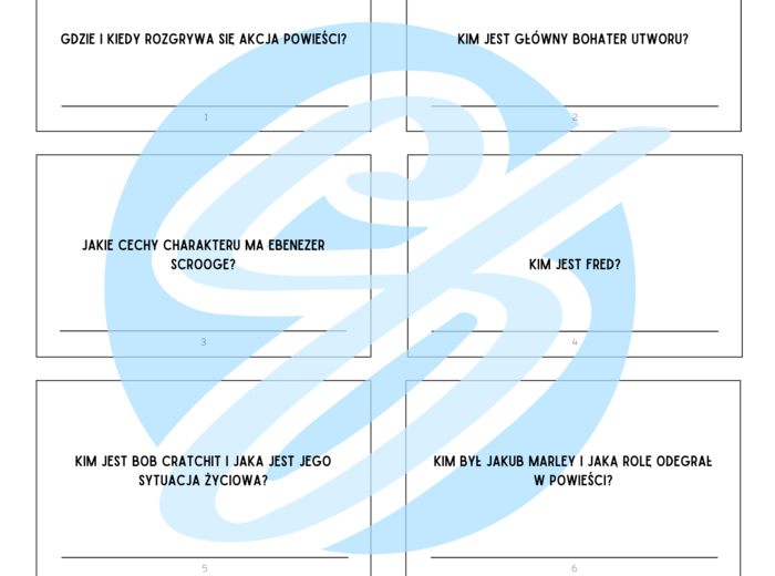 Opowieść wigilijna – Pytania i Odpowiedzi | Interaktywne karty do lektury