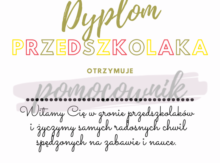 Dyplom przedszkolaka