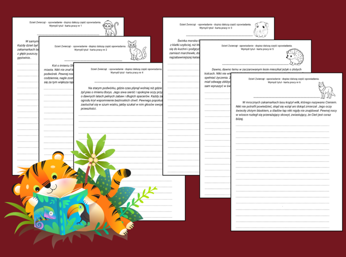 🐹 🐵 DZIEŃ ZWIERZĄT – Kreatywne historie o zwierzętach – jesień – OPOWIADANIE ✍️ – ĆWICZENIA REDAKCYJNE – karta pracy – kl. 4-8