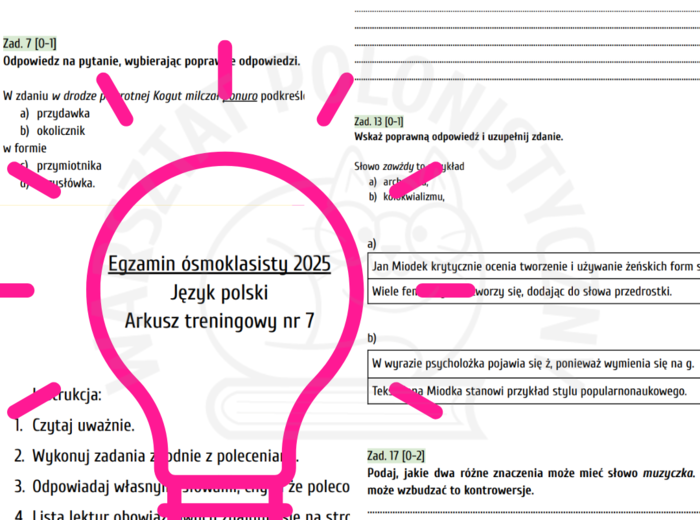 Egzamin ósmoklasisty 2025: język polski – przykładowy arkusz nr 7