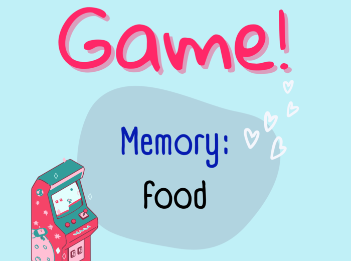 Food memory/ Jedzenie/ Food/ Memory/ Gra/ Gra językowa/ Karty obrazkowe/ Zabawa/ Dzieci/ Warm-up/ Rozgrzewka/ Słowncitwo