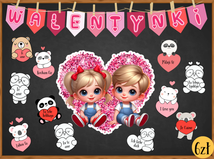 WALENTYNKI - gazetka z dużą grafiką