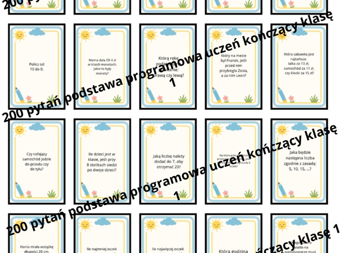 🎲200 zadań sprawdzających opanowanie materiału z klasy 1 – przez zabawę! 🎲
