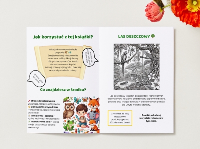 Kolorowanki edukacyjne. Zwierzęta, rośliny i ekosystemy