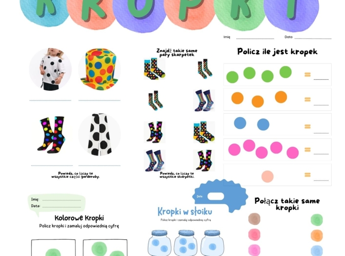 Karty pracy z okazji Dnia Kropki – 20 stron