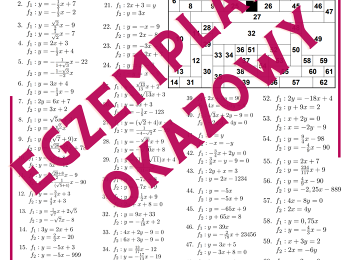 Odkoduj obrazek funkcja liniowa- proste prostopadłe, proste równoległe