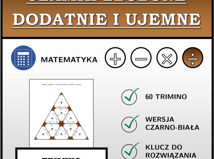 Trimino - Ułamki złożone dodatnie i ujemne | matematyka