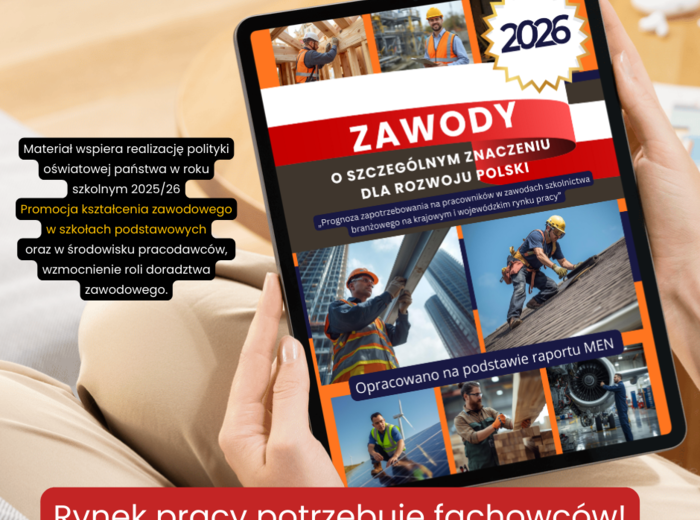 34 zawody kluczowe dla rynku pracy 2026 – POZNAJ , POMYŚL, ZDECYDUJ!