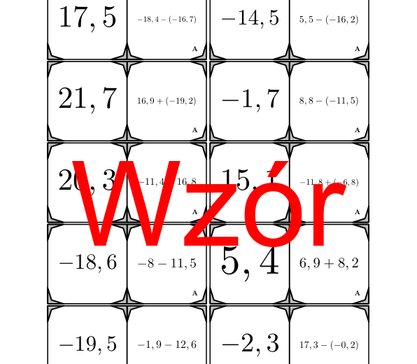 Domino - Dodawanie i odejmowanie dodatnich i ujemnych liczb dziesiętnych | matematyka