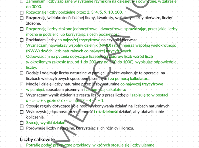 Notatki wizualne E8 Egzamin ósmoklasisty - Własności liczb