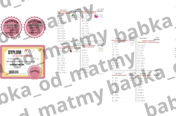 Mistrz ułamków zwykłych - kl. IV - VIII