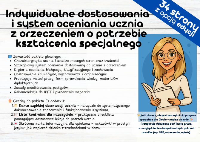 Indywidualny system oceniania i dostosowań edukacyjnych dla ucznia z orzeczeniem