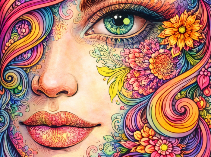 Darmowa kolorowanka - twarz kobiety