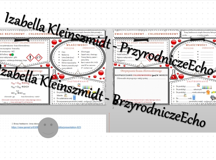 Minizestaw na temat „Kwasy beztlenowe - kwas chlorowodorowy” – sketchnotka + karta pracy w power point + gratisowy link do prezentacji multimedialnej niekomercyjnej wykonanej w genial.ly do indywidualnego pobrania i użycia do celów niekomercyjnych. Chemi
