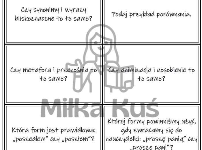 WIELKI QUIZ WIEDZY O JĘZYKU POLSKIM - PONAD 270 PYTAŃ
