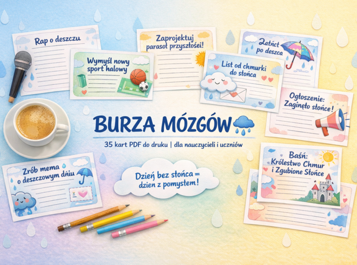 Karty: Burza mózgów – pomysły na dzień bez słońca