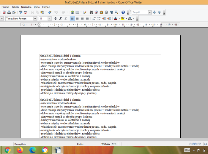 NaCoBeZU chemia klasa 8