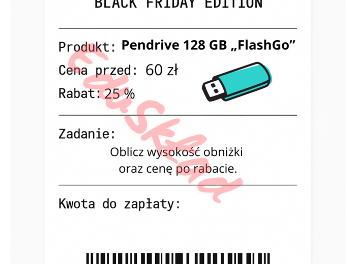 ⭐53 PARAGONY MATEMATYCZNE – BLACK FRIDAY EDITION (różne poziomy trudności / podwójne rabaty/ zamiast kartkówki)