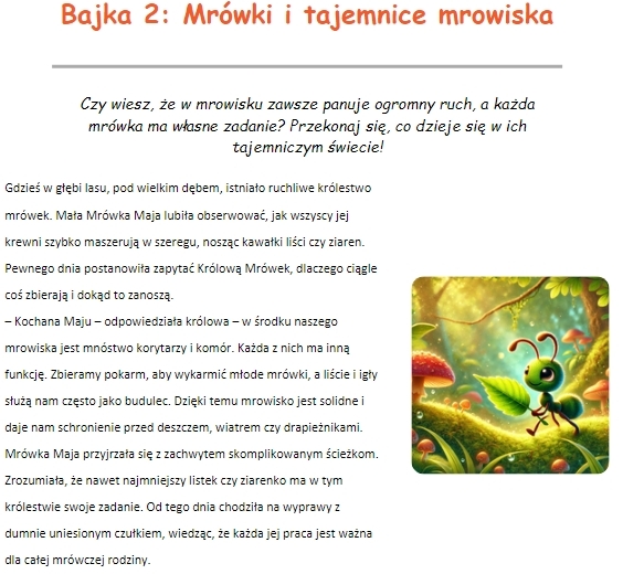 Bajki o zwierzętach i ich zwyczajach