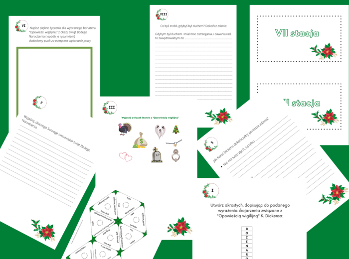 "OPOWIEŚĆ WIGILIJNA" - stacje zadaniowe