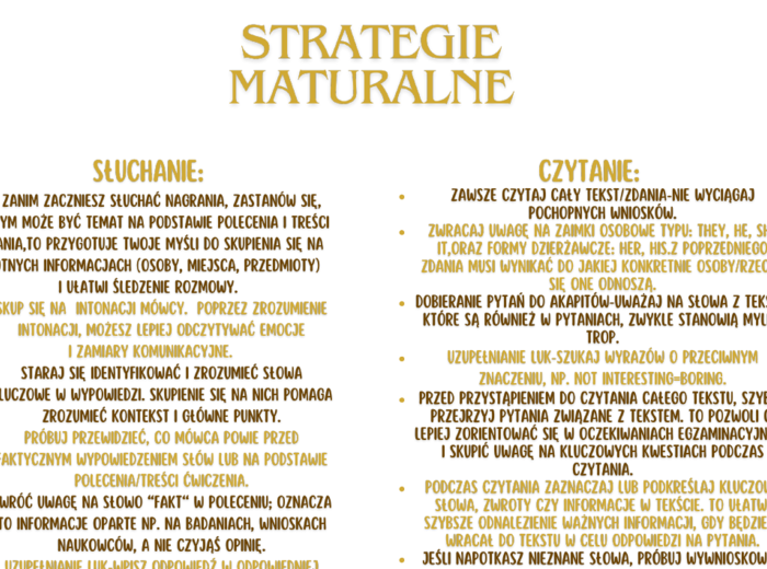 Strategie maturalne-matura pisemna i ustna, język angielski