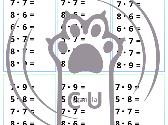 Tabliczka mnożenia – 22 karty pracy do kopiowania / wklejek – klasy 1–3