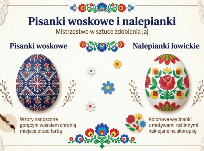 Wielkanoc w Polsce – symbole i zwyczaje (gazetka szkolna / prezentacja, styl folkowy