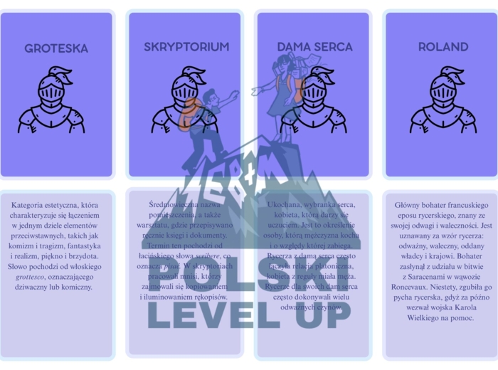 fiszki literackie_średniowiecze_Polski Level Up