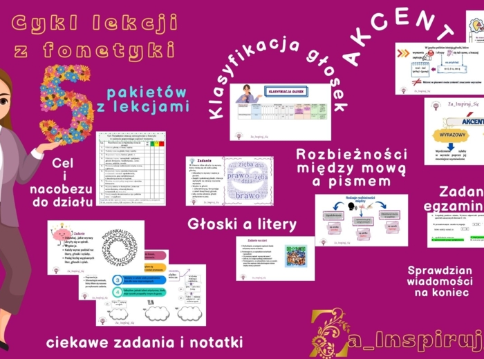 Fonetyka kl. VII-VIII- scenariusze, karty pracy, zadania egzaminacyjne