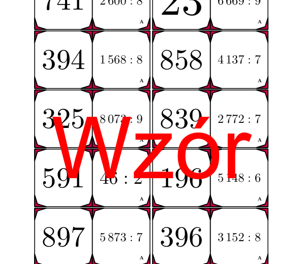Domino - Dzielenie przez jednocyfrową liczbę | matematyka