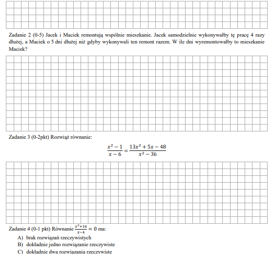 karta pracy - FUNKCJA WYMIERNA - poziom podstawowy