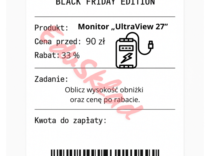⭐53 PARAGONY MATEMATYCZNE – BLACK FRIDAY EDITION (różne poziomy trudności / podwójne rabaty/ zamiast kartkówki)