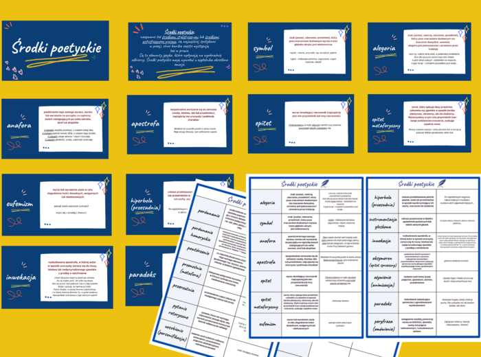 ŚRODKI POETYCKIE – prezentacja i wklejka – kl. 7-8 – egzamin – powtórzenie