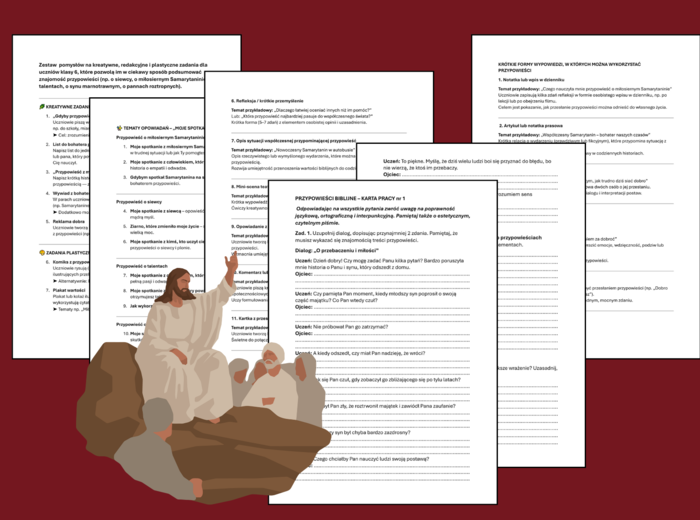 🧑‍🤝‍🧑📜PRZYPOWIEŚCI BIBLIJNE 🕯️– podsumowanie dla klasy 6 –ZESTAW POMYSŁÓW i KARTA PRACY + odpowiedzi 🌾 - język polski