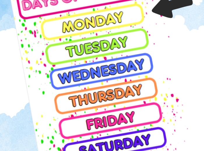 Days of the week na gazetkę angielską