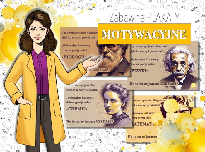 Biologia, Chemia, Fizyka, Geografia, Matematyka, Przyroda. Plakat. Szkolna gazetka ścienna. Plakaty motywacyjne do sali biologicznej, chemicznej, fizycznej, geograficznej i matematycznej lub przyrodniczej.