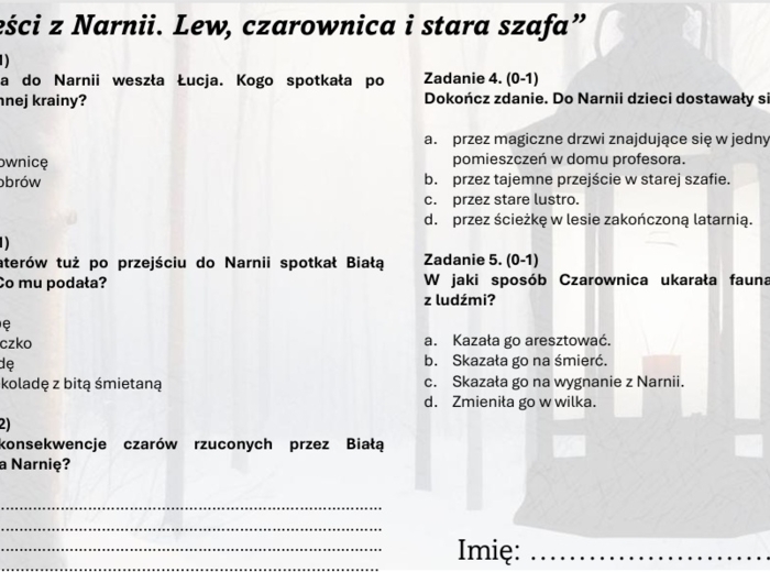Zestaw lekturowy "Opowieści z Narnii. Lew, czarownica i stara szafa."