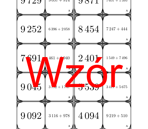 Domino - Dodawanie do 10000 | matematyka