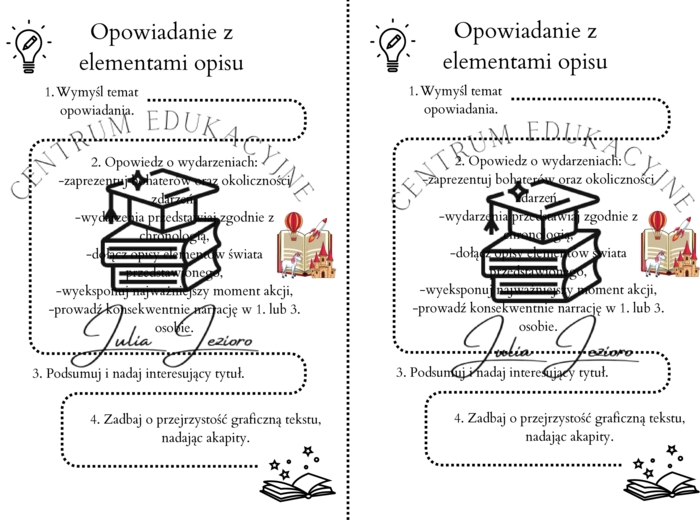 Opowiadanie z opisem- wklejka klasa 5