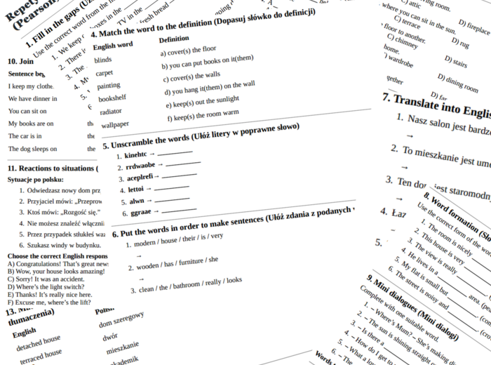 Repetytorium dla szkoły podstawowej cz. 1 (Pearson) – Unit 2 – vocabulary revision