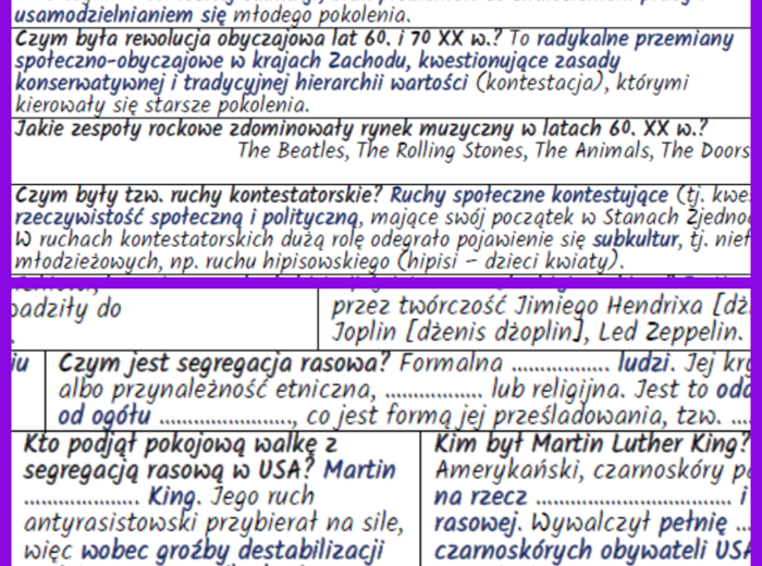 Społeczeństwo i kultura w drugiej połowie XX w. – notatki i karta pracy (MATERIAŁ ZA DARMO)